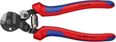 Knipex 95 62 160 160 mm Wire Rope Cutter Also For High-Strength Wire Rope With Multi-Component Handles Burnished from B&Q