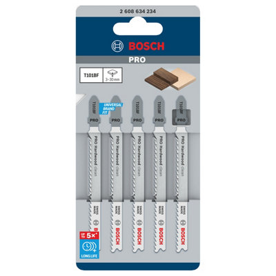 Bosch 2608634234 5 Pieces Jigsaw Blade T 101 Bf Clean For Hard Wood from B&Q
