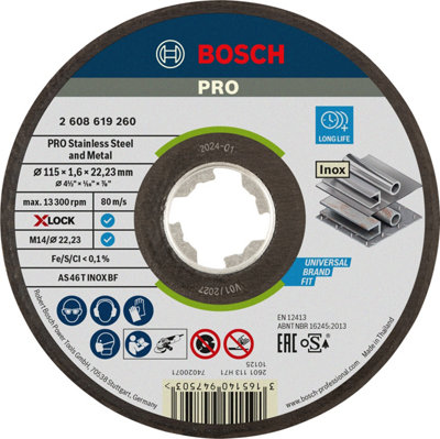 Bosch 2608619260 X-Lock Cutting Disc 115mm X 1.6mm X 22.23mm from B&Q