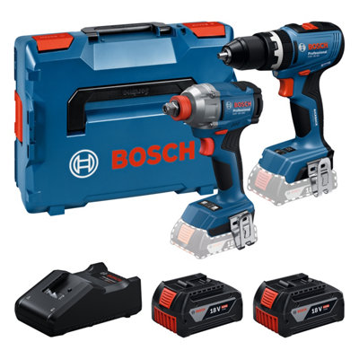 Bosch 0615A5008E Power Tool Kit Gdx 18V-285 Impact Driver & Gsb 18V-65 Combi Drill With 2 X 4.0Ah BatteriesCharger & Case from B&Q