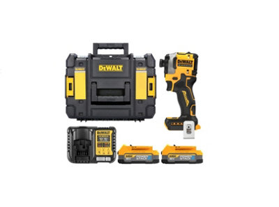 Dewalt Dcf850 18V Cordless Brushless Powerstack Impact Driver With 2 X 1.7Ah Batteries PowerstackCharger & Tstak Ii Case from B&Q