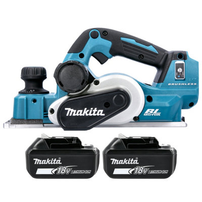 Makita Dkp181Z 18V Lxt Cordless Brushless 82mm Aws Planer With 2 X 5Ah Batteries from B&Q