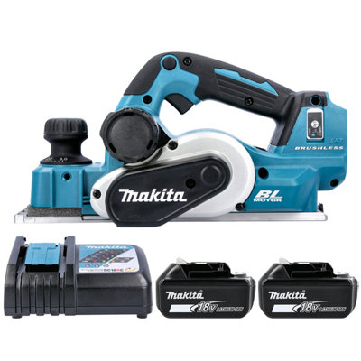 Makita Dkp181Z 18V Lxt Cordless Brushless 82mm Aws Planer With 2 X 6Ah Batteries & Charger from B&Q