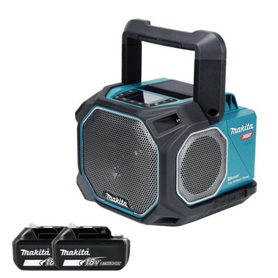 Makita Speaker Mr014Gz 14.4V/18V/40V Max Lxt/xgt Cordless/ac Jobsite With BluetoothAux & Usb With 2 X 6.0Ah Batteries from B&Q