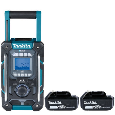 Makita Dmr301Z 12V Max/18V Cxt/lxt Cordless/ac Am/dab/dab+ Jobsite Radio With 2 X 5Ah Batteries from B&Q