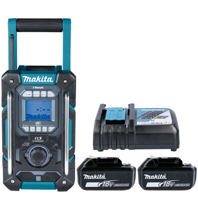 Makita Dmr301Z 12V Max/18V Cxt/lxt Cordless/ac Am/dab/dab+ Jobsite Radio With 2 X 6Ah Batteries & Charger from B&Q