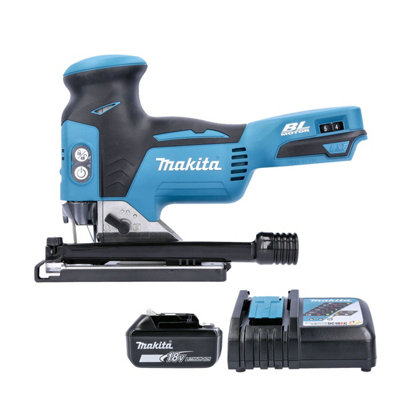 Makita Djv181Z 18V Lxt Cordless Brushless Barrel Handle 26mm 390W Jigsaw With 1 X 5Ah Battery & Charger from B&Q