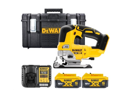 Dewalt Dcs334N 18V Xr Cordless Brushless Top Handle Jigsaw With 2 X 5Ah BatteriesCharger & 1.0 Ds300 Case from B&Q