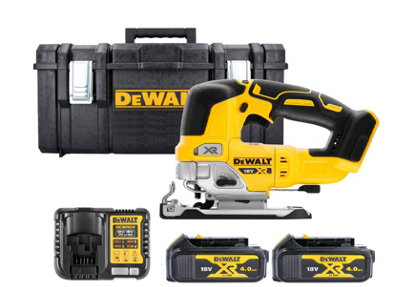 Dewalt Dcs334N 18V Xr Cordless Brushless Top Handle Jigsaw With 2 X 4Ah BatteriesCharger & 1.0 Ds300 Case from B&Q