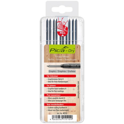 Pica 4050-Sb Dry Hangable Graphite H Refill Set For Joiners 10 Pieces from B&Q