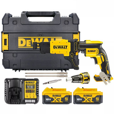 Dewalt Dcf620P2K 18V Xr Cordless Brushless Collated Drywall Screwdriver With 2 X 5.0Ah BatteriesCharger & Tstak Case from B&Q