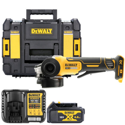 Dewalt Dcg406 18V Xr Cordless Brushless 125mm Angle Grinder With 1 X 4Ah BatteryCharger & Tstak Ii Case from B&Q