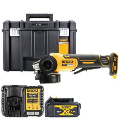 Dewalt Dcg406 18V Xr Cordless Brushless 125mm Angle Grinder With 1 X 4Ah BatteryCharger & Tstak Vi Case from B&Q