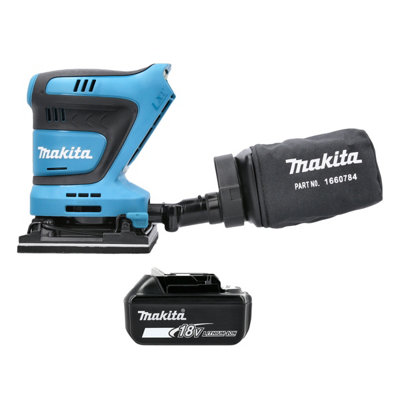 Makita Dbo480Z 18V Lxt Cordless Finishing Sander 112X102mm 210W With 1 X 5Ah Battery from B&Q