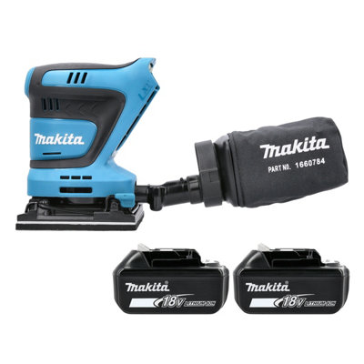 Makita Dbo480Z 18V Lxt Cordless Finishing Sander 112X102mm 210W With 2 X 5Ah Batteries from B&Q
