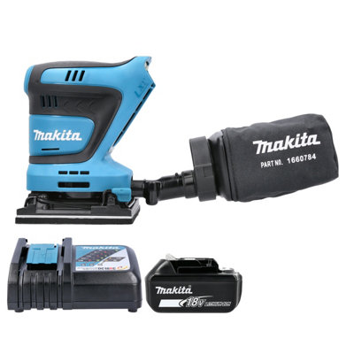 Makita Dbo480Z 18V Lxt Cordless Finishing Sander 112X102mm 210W With 1 X 6Ah Battery & Charger from B&Q