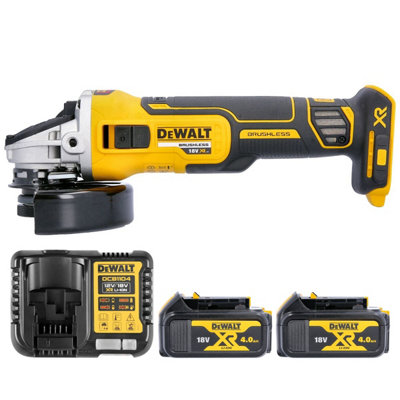 Dewalt Dcg405 18V Xr Cordless Brushless 125mm Angle Grinder With 2 X 4Ah Batteries & Charger from B&Q