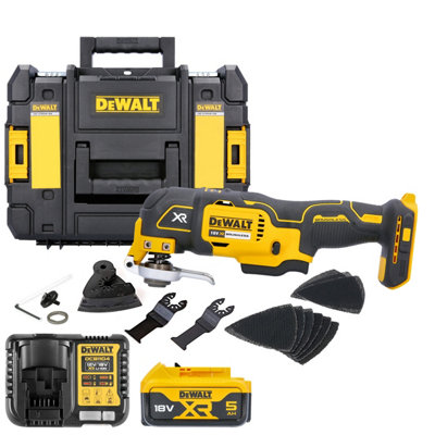 Dewalt Dcs355 18V Brushless Oscillating-Multi Tool With Accessories 1 X 5Ah BatteryCharger & Case (Without Inlay) from B&Q