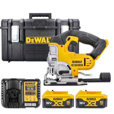 Dewalt Dcs331 18V Xr Li-Ion Cordless Jigsaw With 2 X 5Ah BatteryCharger & Ds300 Case Without Inlay from B&Q