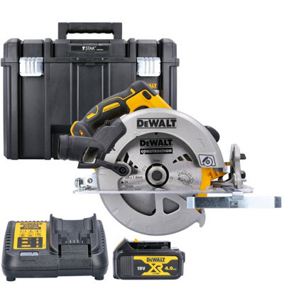 Dewalt Dcs570 18V Xr Cordless Brushless 184mm Circular Saw With 1 X 4Ah BatteryCharger & Dwst1- 71195 Case (Without Inlay) from B&Q