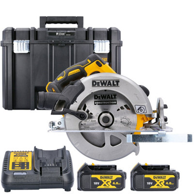 Dewalt Dcs570 18V Xr Cordless Brushless 184mm Circular Saw With 2 X 4Ah BatteriesCharger & Dwst1- 71195 Case (Without Inlay) from B&Q