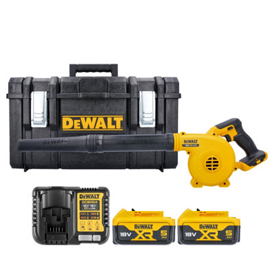 Dewalt Dcv100N Kit-17 18V Li-Ion Cordless Jobsite Blower With 2 X 5Ah BatteriesCharger & Case Without Inlay from B&Q