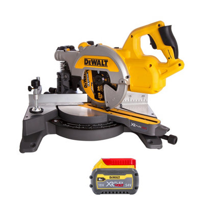 Dewalt Dcs777 54V Xr Cordless Brushless Flexvolt 216mm Mitre Saw With 1 X 6Ah Battery from B&Q