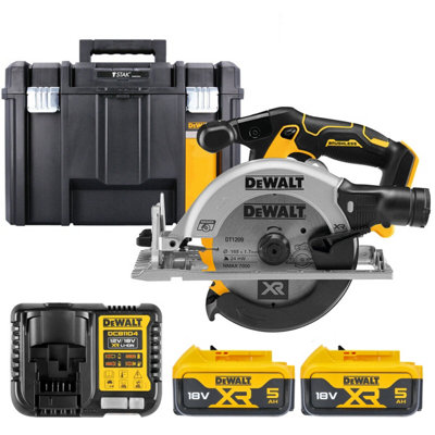 Dewalt Dcs565 18V Xr Cordless Brushless 165mm Circular Saw With 2 X 5.0Ah BatteriesCharger & Tstak Vi Case Without Inlay from B&Q