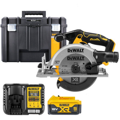 Dewalt Dcs565 18V Xr Cordless Brushless 165mm Circular Saw With 1 X 5.0Ah BatteryCharger & Tstak Vi Case Without Inlay from B&Q