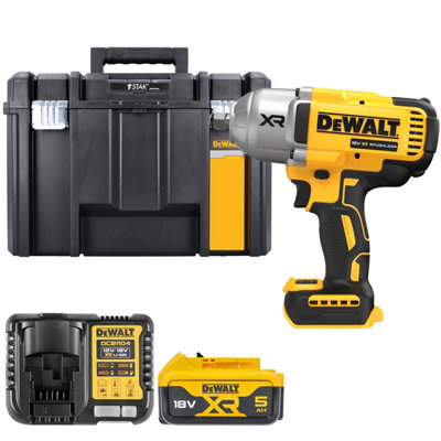 Dewalt Dcf900 18V Xr Cordless Brushless 1/2" High Torque Impact Wrench With 1 X 5.0Ah BatteryCharger & Tstak Vi Case from B&Q