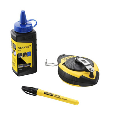 Stanley Blue 0-47-681 Fatmax Chalk Line & Builders Chalk 30M Medium