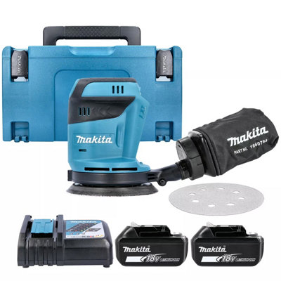 B&Q -  Dbo180Z 18V Lxt Cordless 125mm Random Orbit Sander With 2 X 5Ah BatteriesCharger & Case