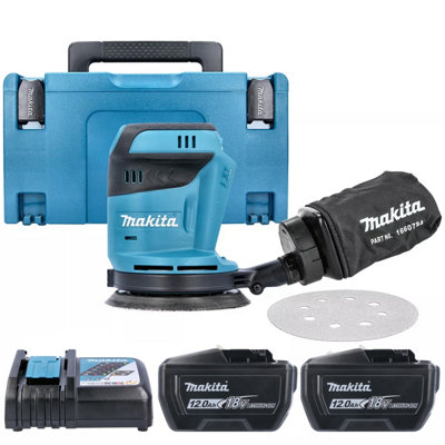 B&Q -  Dbo180Z 18V Lxt Cordless 125mm Random Orbit Sander With 2 X 12Ah BatteriesCharger & Case