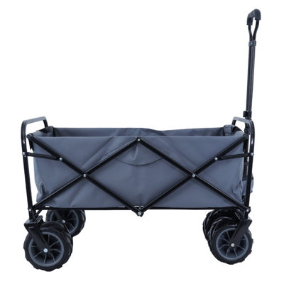 Tough Master Folding Wagon 80 Kg Load Capacity Collapsible Trolley Cart With 360 Rotating Front Wheels 7 InchTm-Fwc82 from B&Q