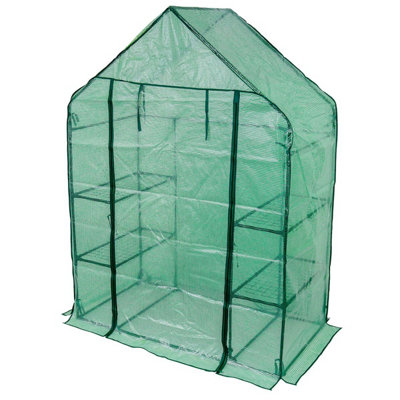 Tough Master Small Walk In Greenhouse Shelving Garden Plant Grow House With Sturdy Steel Frame Reinforced Pe Cover from B&Q