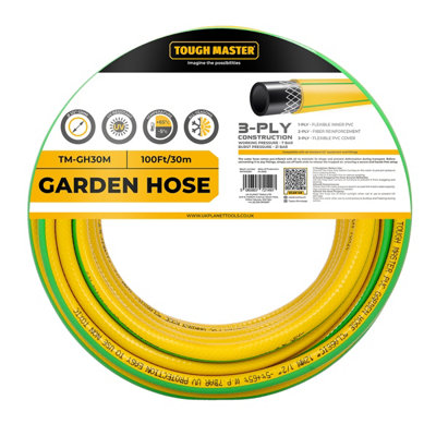 B&Q -  Garden Hose 30M 100Ft 3-Layer Reinforced Hosepipe 1/2 Inch 21 Bar Burst Pressure Uv Resistant Tm-Gh30M - Image 4