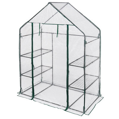 Tough Master Walk-In Small Greenhouse 143 X 73 X 195 CmReinforced Pe Cover3 Tier 4 Shelf Garden Grow House from B&Q