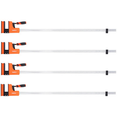 Wellcut Woodworking  Parallel Jaw Bar Clamp Set 1200 X 95mm Quick Release 600Kg Clamping Force Heavy Duty Pack Of 4 from B&Q