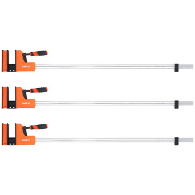 Wellcut Woodworking  Parallel Jaw Bar Clamp Set 1000 X 95mm Quick Release 600Kg Clamping Force Heavy Duty Pack Of 3 from B&Q