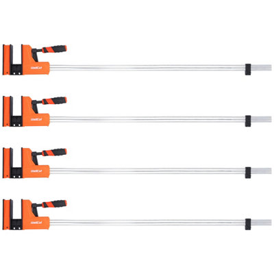 Wellcut Woodworking  Parallel Jaw Bar Clamp Set 1000 X 95mm Quick Release 600Kg Clamping Force Heavy Duty Pack Of 4 from B&Q