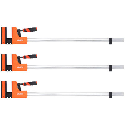 Wellcut Woodworking  Parallel Jaw Bar Clamp Set 800 X 95mm Quick Release 600Kg Clamping Force Heavy Duty Pack Of 3 from B&Q