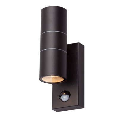 B&Q - Sparkled Black Up/down Wall Light With Pir
