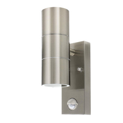 B&Q - Sparkled Silver Up/down Wall Light With Pir