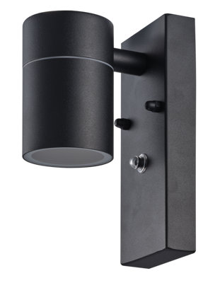 B&Q - Sparkled Black Down Wall Light With Photocell