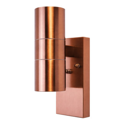 B&Q - Sparkled Copper Up/down Wall Light With Photocell