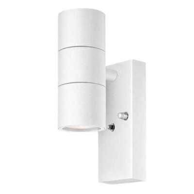 B&Q - Sparkled White Up/down Wall Light With Photocell