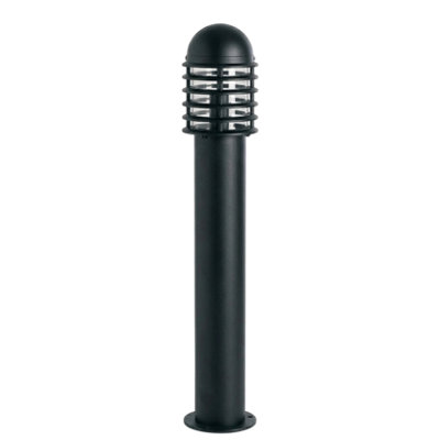 B&Q - Sparkled 600mm Louvered Bollard Black