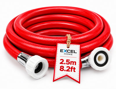 Universal 2.5m Washing Machine Hose - Cold Water Inlet Pipe (Red) | Dishwasher Intel Pipe, Washing Machine Water Pipe, Compatible with Most Washing Machines, Durable and Flexible - Image 3