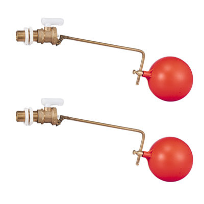 Brass Float Valve Ballcock for Toilet Cistern & Water Tank, 1/2" BSP Part 2 | Angled Ballcock for Water Tank, Toilet Fill Valve, Plastic Float Ball, Adjustable Arm, High Pressure, Corrosion Resistant - Image 3