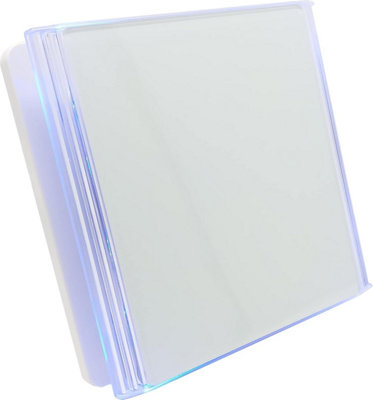 B&Q - CubeTECH® Led 4" Inch Bathroom Extractor Fan With Timer Overrun DelayWhite Glass StyleBlue Led Light